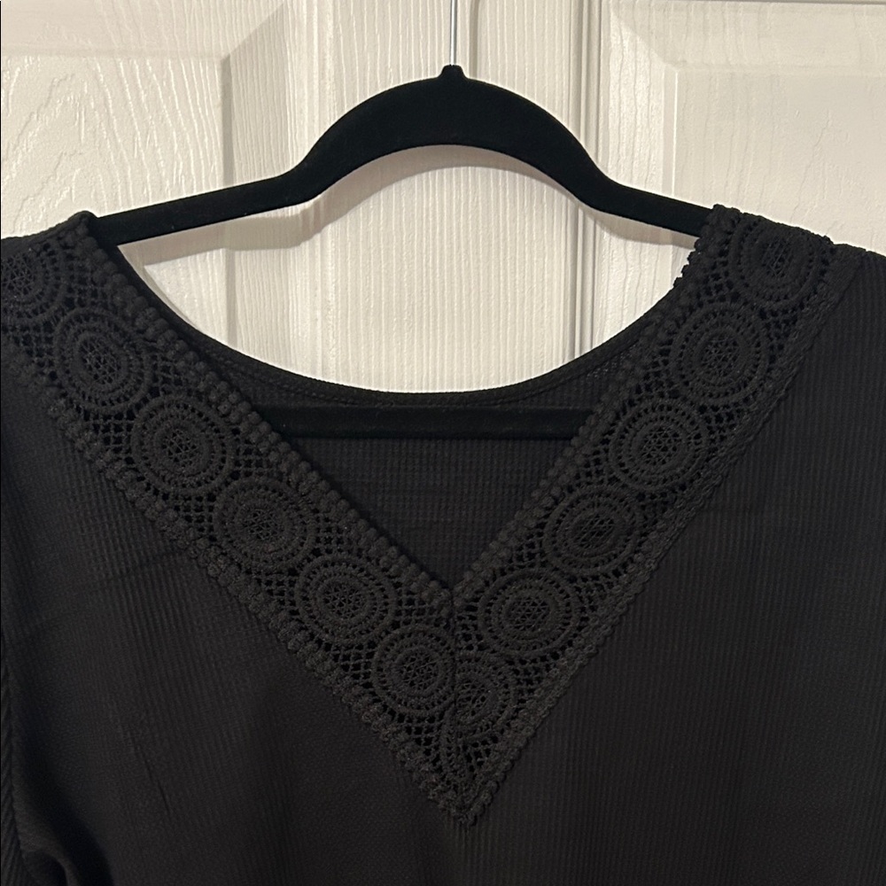 Black V-Neck Top